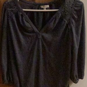 Black Lace Detail Blouse